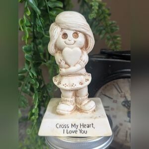 Vintage 1976 R&W Collectible Figurine - Cross My Heart I Love You